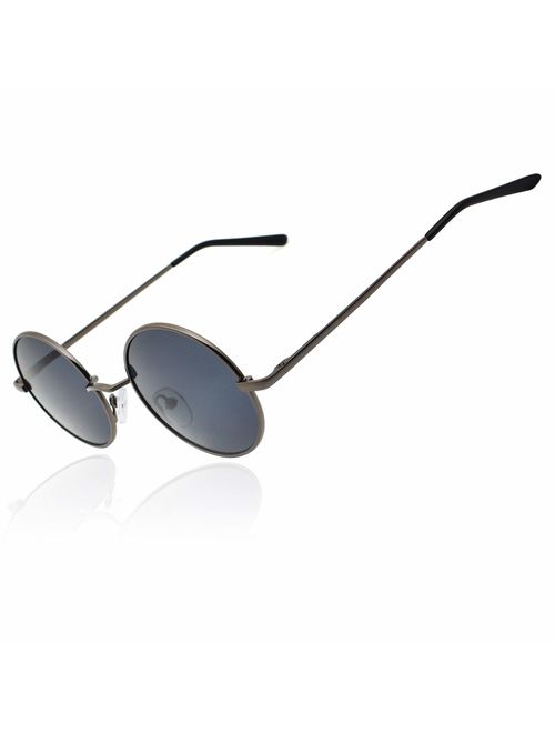 Ronsou Lennon Style Vintage Round Polarized Sunglasses Eyewear with Mirrored or Plain Lens