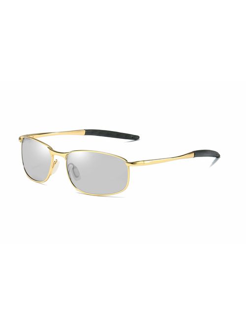 FEISEDY Classic Polarized Photochromic Sunglasses Driving Photosensitive Glasses B2444