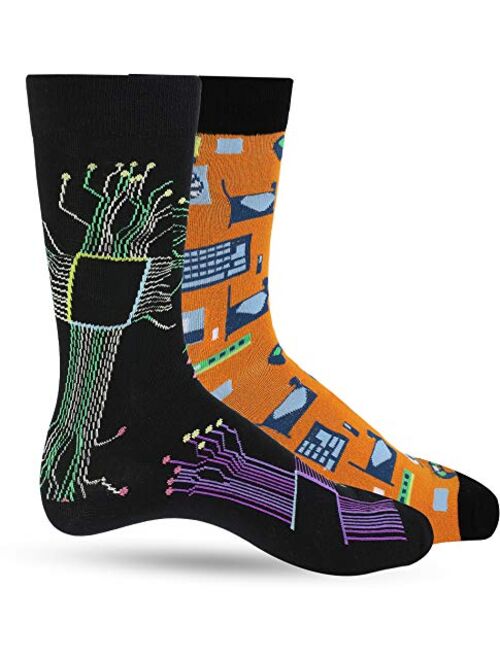 Fun Socks for Men - Cool Funny Novelty Design Gifts for Dad, Son, Husband - Breathable - 1 or 2 Pack