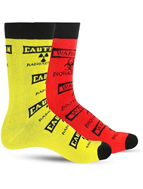 Fun Socks for Men - Cool Funny Novelty Design Gifts for Dad, Son, Husband - Breathable - 1 or 2 Pack