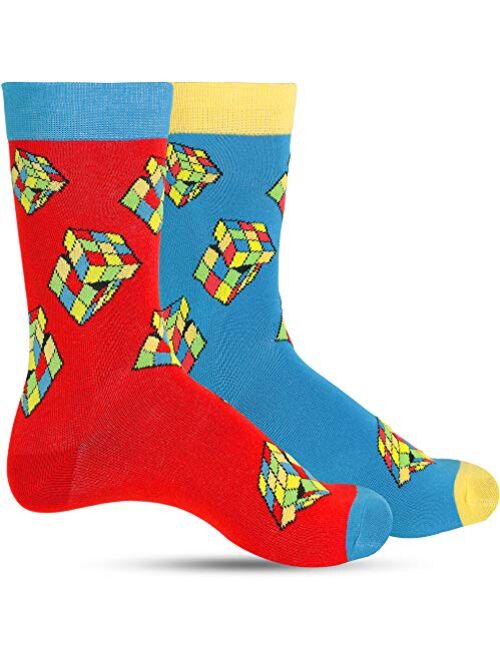 Fun Socks for Men - Cool Funny Novelty Design Gifts for Dad, Son, Husband - Breathable - 1 or 2 Pack