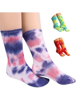 DREAM SLIM - A Collection of Funny Novelty Fashion Colorful Cool Crazy Skateboard Tie Dye Crew Dress Socks 5 Pack/6 Pack