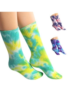 DREAM SLIM - A Collection of Funny Novelty Fashion Colorful Cool Crazy Skateboard Tie Dye Crew Dress Socks 5 Pack/6 Pack