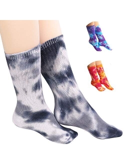 DREAM SLIM - A Collection of Funny Novelty Fashion Colorful Cool Crazy Skateboard Tie Dye Crew Dress Socks 5 Pack/6 Pack