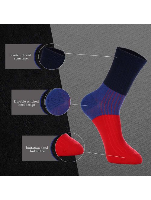 Men's Colorful Funky Patterned Cotton Dress Socks - Cozy Funny Breathable Casual Socks For Men