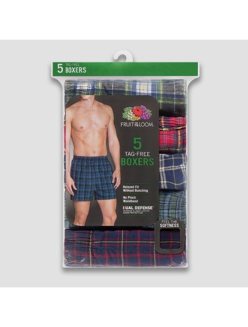 Fruit of the Loom&#174; Men's Boxers 5pk - Tartan Plaid