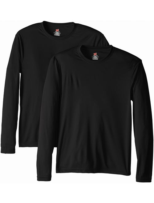 Hanes Men's Long Sleeve Cool Crew Neck T-Shirt UPF 50+ (Pack of 2)