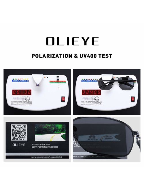 OLIEYE Men HD Polarized Driving Sunglasses for Men-Classic Square Sunglasses