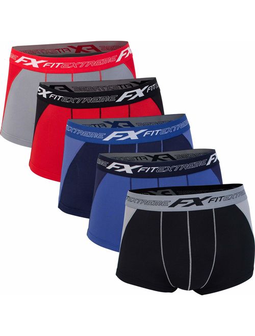 FITEXTREME Mens Breathable Performance Stretch Boxer Briefs 3 to 5 Pack