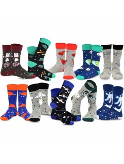 TeeHee Men's Fun and Fashion Cotton Crew Socks 10-Pack