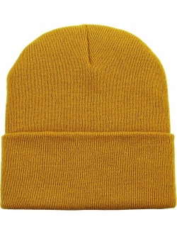 Thick and Warm Mens Daily Cuffed Beanie OR Slouchy Made in USA for USA Knit HAT Cap Womens Kids