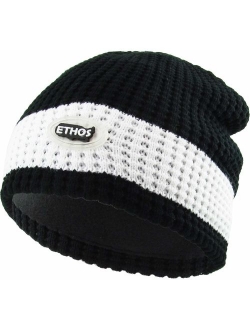 Thick and Warm Mens Daily Cuffed Beanie OR Slouchy Made in USA for USA Knit HAT Cap Womens Kids