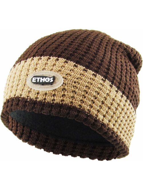 Thick and Warm Mens Daily Cuffed Beanie OR Slouchy Made in USA for USA Knit HAT Cap Womens Kids