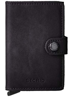 Secrid Men Mini Wallet Genuine Leather Vintage black RFID Safe Card Case max 12 cards