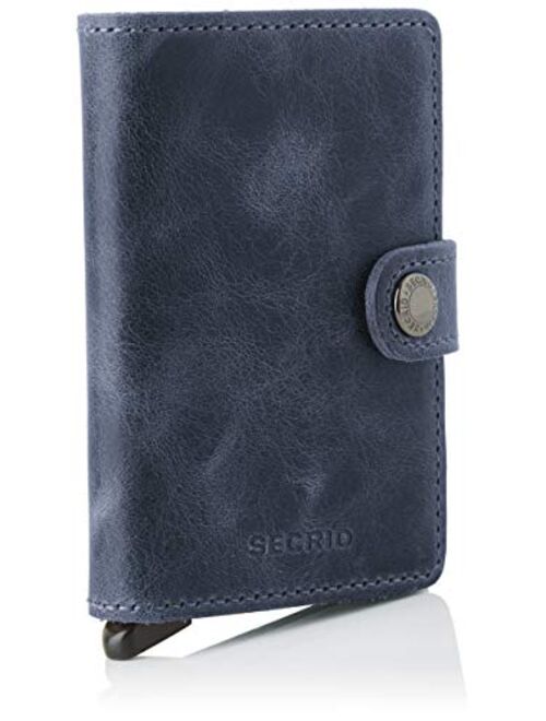 Secrid Men Mini Wallet Genuine Leather Vintage black RFID Safe Card Case max 12 cards