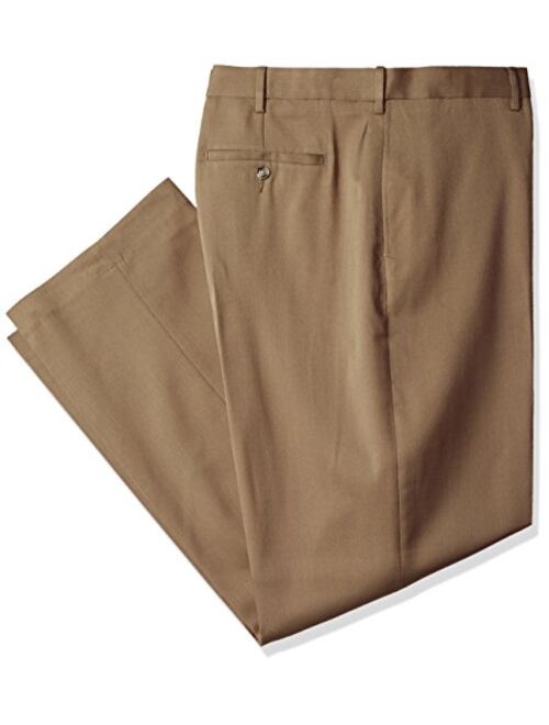 Savane Men's Big and Tall Flat Front Stretch Crosshatch Dress Pant