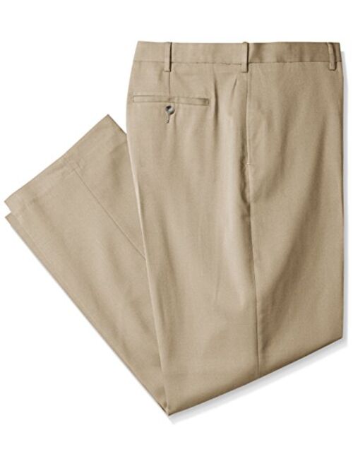 Savane Men's Big and Tall Flat Front Stretch Crosshatch Dress Pant