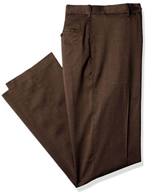 Savane Men's Big and Tall Flat Front Stretch Crosshatch Dress Pant