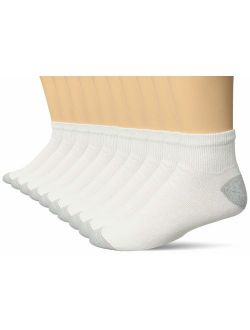 Ultimate Men's 10-Pack Ankle Socks, White, 10-13 (Shoe Size 6-12)