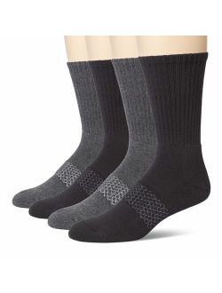 u&i Men's Performance Cushion Cotton Athletic Quarter Crew Socks (4-Pack/8-Pack)