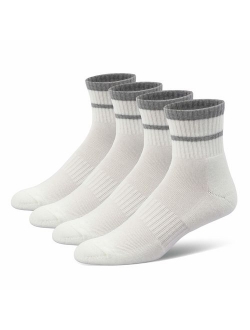 u&i Men's Performance Cushion Cotton Athletic Quarter Crew Socks (4-Pack/8-Pack)