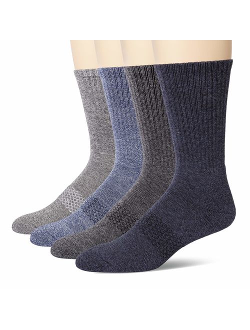 u&i Men's Performance Cushion Cotton Athletic Quarter Crew Socks (4-Pack/8-Pack)