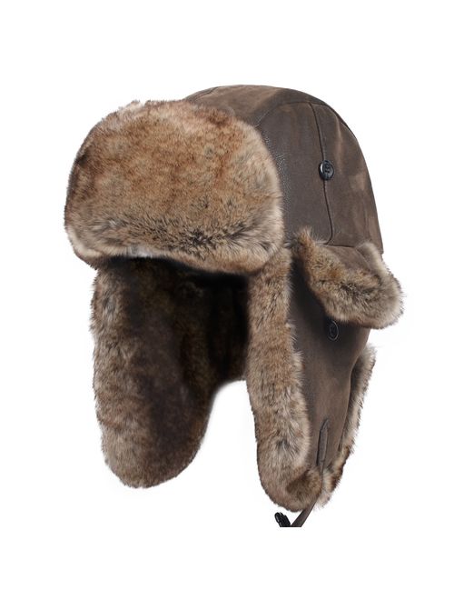 Janey&Rubbins Unisex Winter Knit Russian Ushanka Cossack Trapper Pilot Aviator Cap Hat