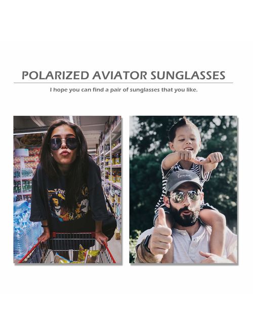 Polarized Aviator Sunglasses for Men - goudi Metal Frame driving UV 400 Protection Mens Women Mirror Sunglasses 8002 (black/black)