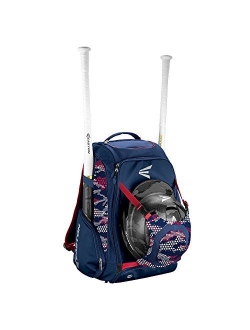 Easton Walk-Off IV Bat & Equipment Backpack Bag | Baseball Softball | 2020 | 2 Bat Sleeves | Vented Shoe Pocket | External Helmet Holder | Zippered Side Pockets | Valuabl