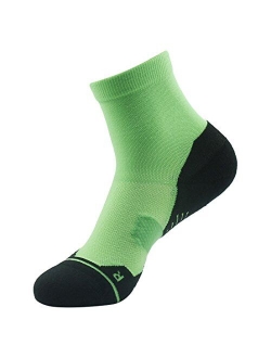 Running Socks Ankle Support, HUSO Men Women High Performance Arch Compression Cushioned Quarter Socks 1,2,3,4,6 Pairs