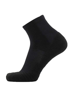 Running Socks Ankle Support, HUSO Men Women High Performance Arch Compression Cushioned Quarter Socks 1,2,3,4,6 Pairs