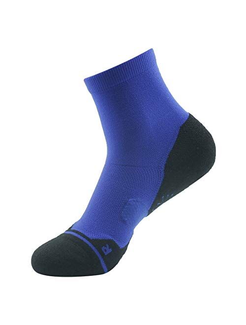 Running Socks Ankle Support, HUSO Men Women High Performance Arch Compression Cushioned Quarter Socks 1,2,3,4,6 Pairs