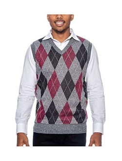 True Rock Men's Argyle V-Neck Sweater Vest