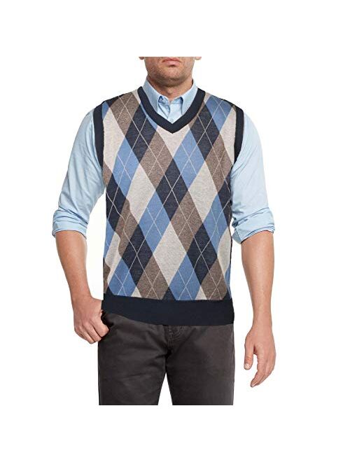 True Rock Men's Argyle V-Neck Sweater Vest