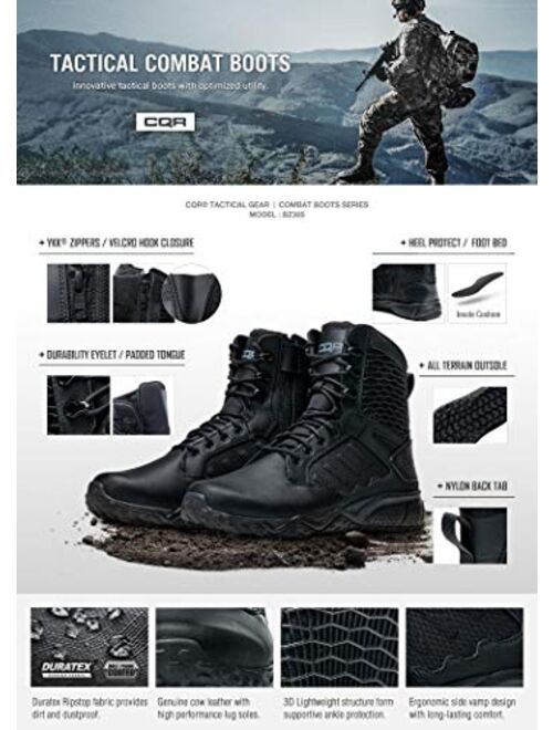 Buy CQR Men's Combat Military Tactical Mid-Ankle Boots EDC Outdoor Assault  online