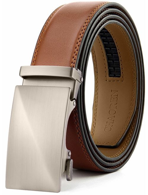 Chaoren Ratchet Slide Belt Dress with Automatic Click Buckle 1 3/8, Adjustable Trim to Fit in Gift Box