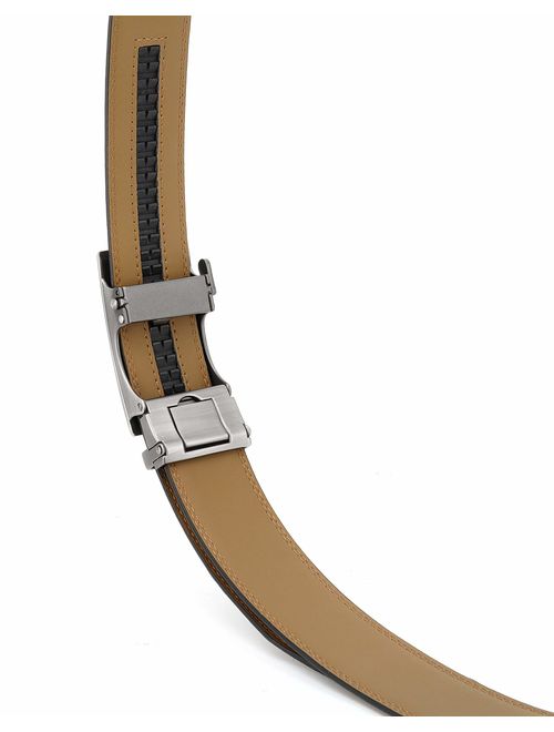 Chaoren Ratchet Slide Belt Dress with Automatic Click Buckle 1 3/8, Adjustable Trim to Fit in Gift Box