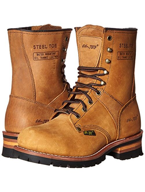 Ad Tec Men's 9" Super Logger Steel Toe Leather Work Boots | Oil Resistant Lug Sole