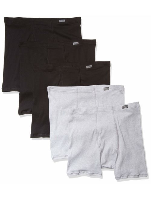 Hanes Men's Cotton Solid Elastic Waist 10-Pack Comfort Soft Boxer Briefs