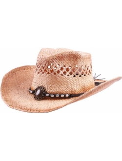 Enimay Western Outback Cowboy Hat Men's Women's Style Straw Felt Canvas