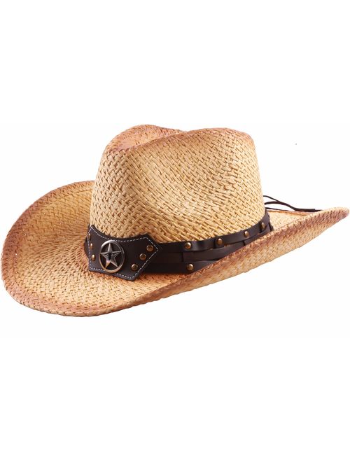 Enimay Western Outback Cowboy Hat Men's Women's Style Straw Felt Canvas