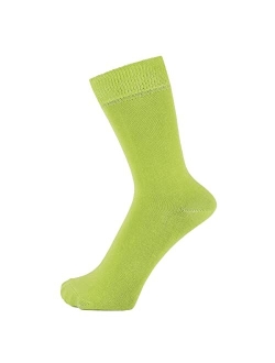 ZAKIRA Finest Combed Cotton Dress Socks in Plain Vivid Colours for Men, Women