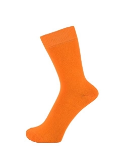 ZAKIRA Finest Combed Cotton Dress Socks in Plain Vivid Colours for Men, Women