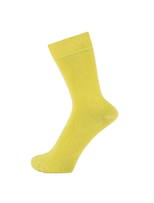 ZAKIRA Finest Combed Cotton Dress Socks in Plain Vivid Colours for Men, Women