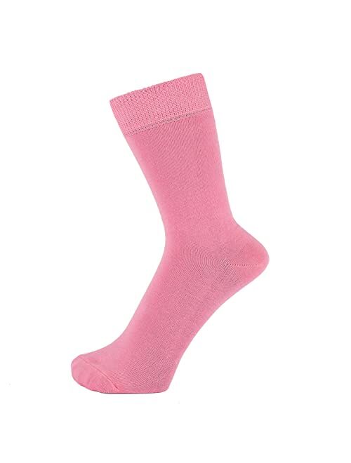 ZAKIRA Finest Combed Cotton Dress Socks in Plain Vivid Colours for Men, Women