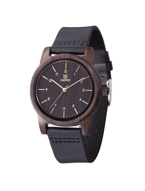 Wooden Watch,BIOSTON Handmade Unisex Military Quartz Casual Leather Wristwatches