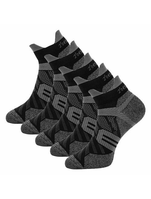 Toes&Feet Men's Anti-Odor Thin Quick-Dry Ankle Compression Running Socks