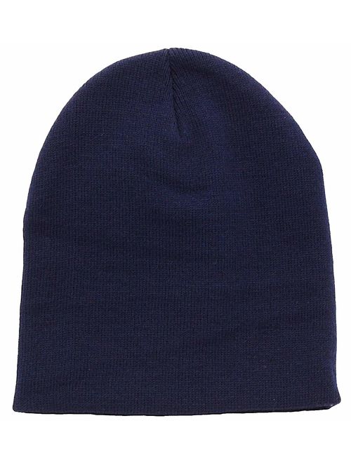 Top Level Short Plain Beanie - Winter Unisex Plain Knit Hat