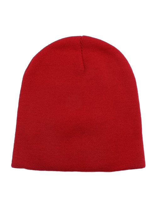 Top Level Short Plain Beanie - Winter Unisex Plain Knit Hat