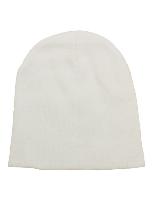 Top Level Short Plain Beanie - Winter Unisex Plain Knit Hat